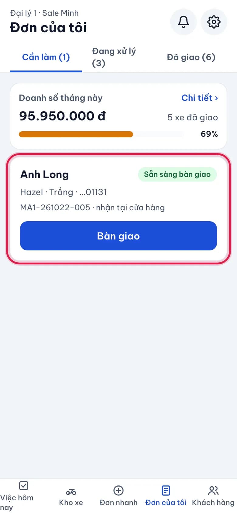 Theo dõi đơn của tôi: Mở Đơn của tôi